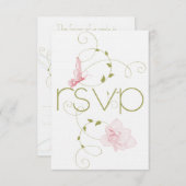 Garden Wedding Pink Lelies RSVP (Voorkant / Achterkant)