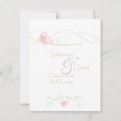 Garden Wedding Pink Lelies Verloving Aankondiging (Achterkant)