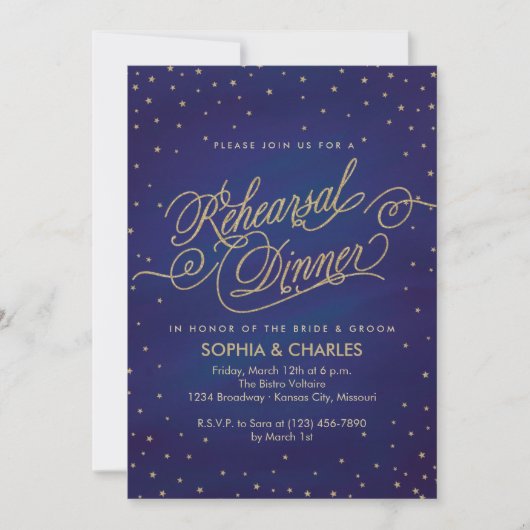 Garden Wedding Rehearsal Dinner Invitation Kaart (Voorkant)