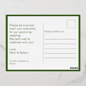 Garden Wedding Save the Date Folie Post Kaart (Achterkant)