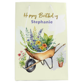 Garden Wheelbarrow Happy Birthday gepersonaliseerd Medium Cadeauzakje