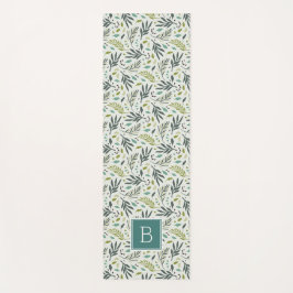 Garden Whimsy Greenery Monogram Yogamat