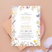 Garden Wildflower bruiloft uitnodiging