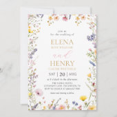 Garden Wildflower bruiloft uitnodiging (Voorkant)