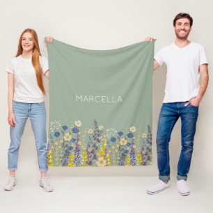 Garden Wildflowers Summer Garden Wedding Fleece Deken