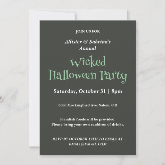 Garden Witch Halloween Party Invitation (Dos)