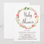  Garden Wreath Baby shower Invitation Kaart (Voorkant / Achterkant)