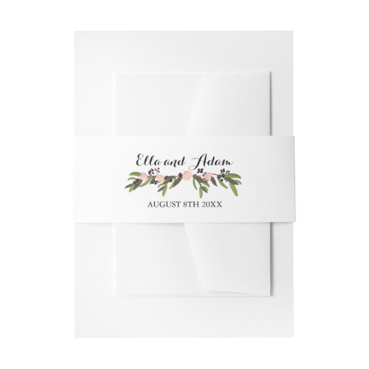 Garden Wreath Invitation Belly Band Uitnodigingen Wikkel (Voorkant Voorbeeld)