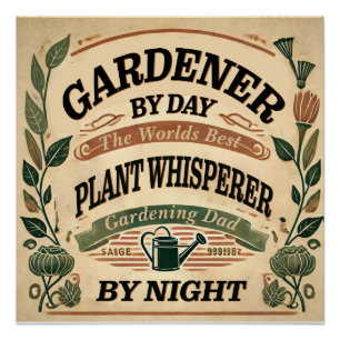 Gardener by Day Aanpasbaar Glanzend Poster Perfect Poster