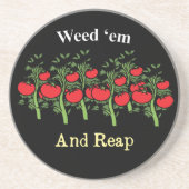 Gardener Funny Weed em en Reap Zandsteen Onderzetter (Voorkant)
