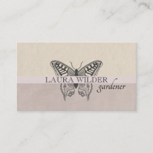 Gardener Gardening Butterfly Logo Visitekaartje