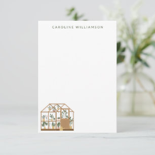 Gardener Greenhouse Illustration Personalized Name Notitiekaartje