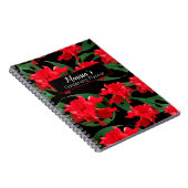 Gardener Hibiscus Monstera Pattern Black Red Notitieboek (Rechterzijde)
