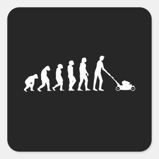 Gardener Lawn Mower Evolution Vierkante Sticker (Voorkant)
