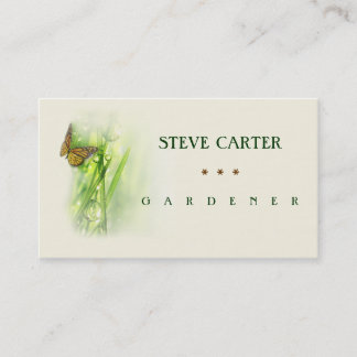 Gardener Meadow Butterfly Florist Planten Green Visitekaartje