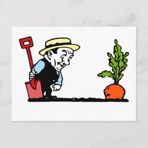 Gardener met wortel briefkaart