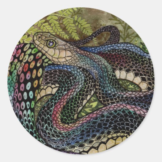 Gardener Snake Study Beyond Skin Ronde Sticker (Voorkant)
