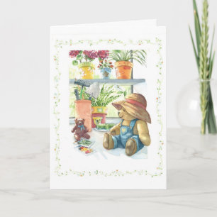 Gardener Teddy Bear Kaart