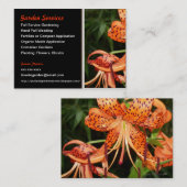 Gardener Tiger Lily Carte de visite Floral (Devant / Derrière)