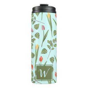 Gardener's Delight  Tulips & Monogram Thermosbeker
