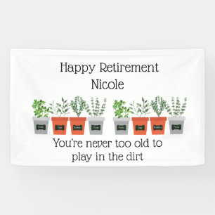 Gardener's Retirement Fun Quote met naam Spandoek