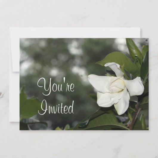 Gardenia Background Invitation Kaart (Voorkant)