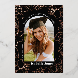 Gardenia Black Arch Photo Faire-part de graduation
