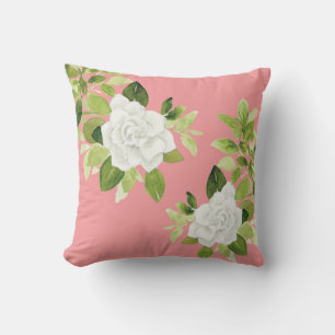 Gardenia cape jasmine motif floral Jeter Oreiller
