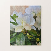 Gardenia Fleurs Floral Art Garden Puzzle (Vertical)