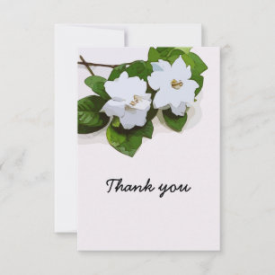 Gardenia fleurs Sympathy Merci Carte à plat