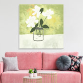 Gardenia Flowers Blooms Aangepaste achtergrond Canvas Afdruk (Insitu (Woonkamer))