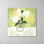 Gardenia Flowers Blooms Aangepaste achtergrond Canvas Afdruk (Voorkant)