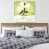 Gardenia Flowers Blooms Aangepaste achtergrond Canvas Afdruk (Insitu (Slaapkamer))