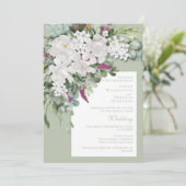 Gardenia / Snapdragon Mariage Sage Invitation (Debout devant)