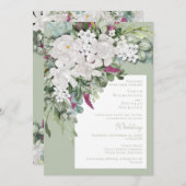 Gardenia / Snapdragon Mariage Sage Invitation (Devant / Derrière)