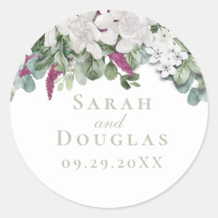 Gardenia/Snapdragon Sage Wedding Sticker