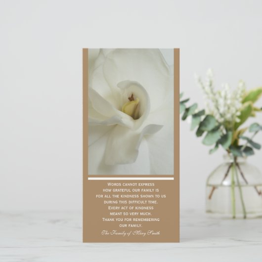 Gardenia Sympathie Hartelijk dank Bedankkaart (Staand voorkant)