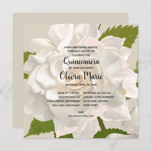 Gardenia Vintage Floral Quinceañera Invitations