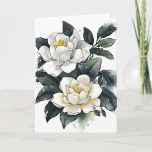 Gardenia - Watercolor bloemen Kaart