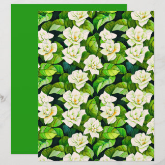 Gardenias blanches et Feuilles verts de Jade