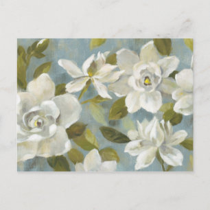 Gardenias op Slate Blue Briefkaart