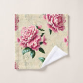 Gardenias roses Shabby Chic (Gant de toilette)