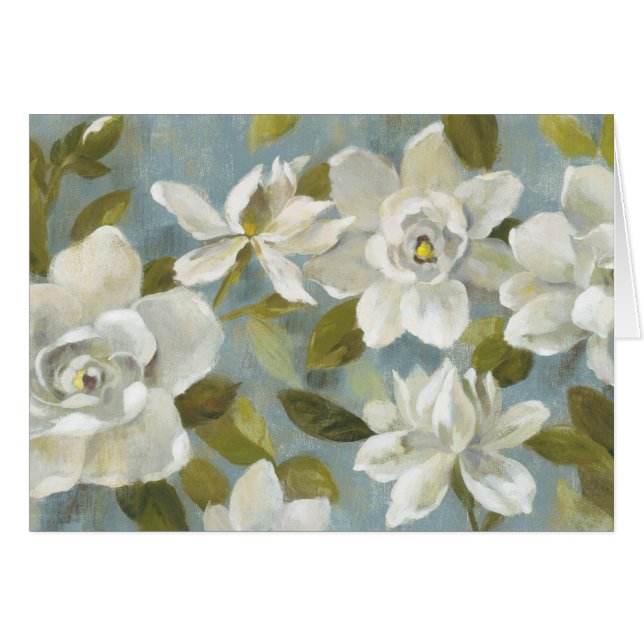 Gardénias sur le bleu d'ardoise (Devant horizontal)