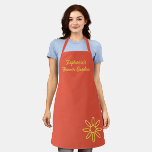 Gardening-apron, rood-oranje, eenvoudig, aangepas schort