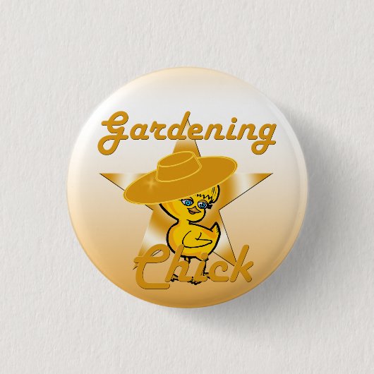 Gardening Chick #10 Ronde Button 3,2 Cm (Voorkant)