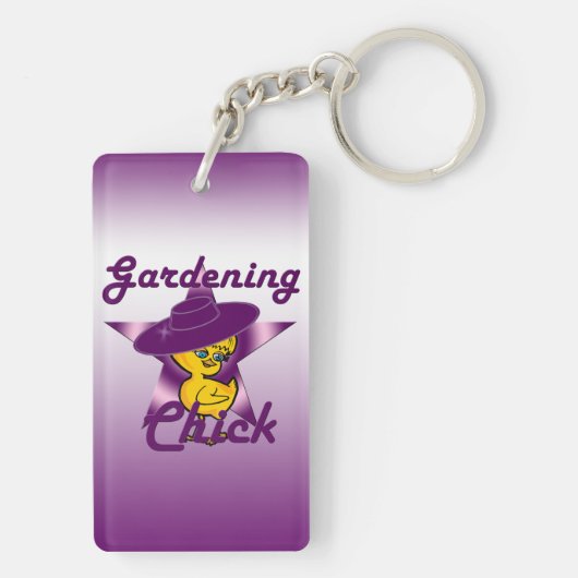 Gardening Chick #9 Sleutelhanger (achterkant)