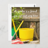 Gardening Chipmunk met het Briefkaart van het Cita (Voorkant / Achterkant)