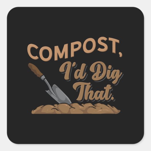 Gardening Compost Vierkante Sticker (Voorkant)