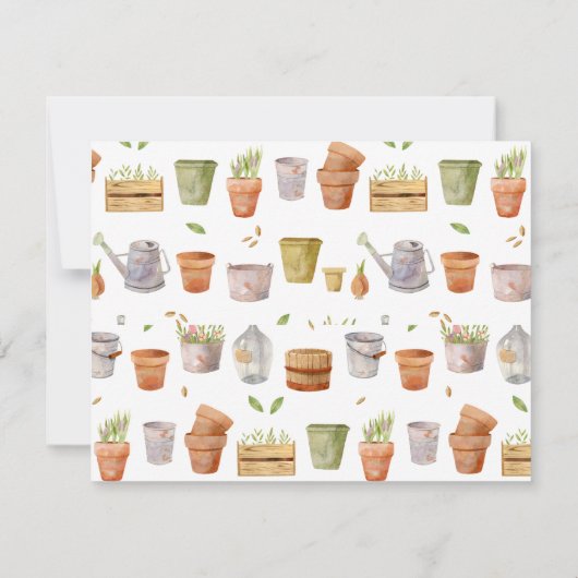 Gardening, gereedschap Persoonlijke schrijfmachine Notitiekaartje (Achterkant)