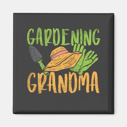 Gardening Grandma Magneet (Voorkant)
